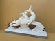 Ancienne Statue Sculpture Lemanceau Deux Antilopes Céramique Crispée Art Deco