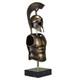 Ancienne Statue Sculpture Art Métal Bronze Véritable Casque Armure Guerrier Grec