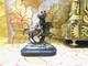 Ancienne Statue Sculpture Bronze Xixe Chasseur Ou Cavalier Ecossais Chargeant