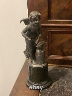 Ancienne statue sculpture cherubin WMF 1900