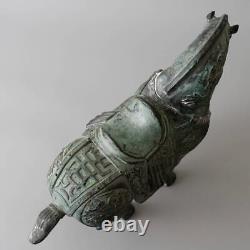 Ancienne statue sculpture cheval en laiton Chine artisanat H11 pouces