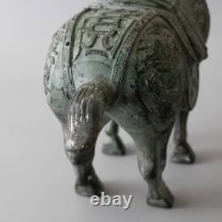 Ancienne statue sculpture cheval en laiton Chine artisanat H11 pouces