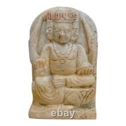 Ancienne statue / sculpture de Dieu Brahma en pierre de marbre sculptée à la