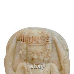 Ancienne statue / sculpture de Dieu Brahma en pierre de marbre sculptée à la