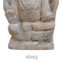 Ancienne statue / sculpture de Dieu Brahma en pierre de marbre sculptée à la