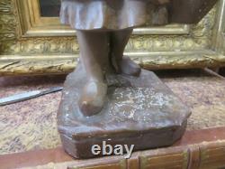Ancienne statue sculpture en platre la petite laitiere epoque 1900 fillette