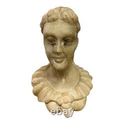 Ancienne statue / sculpture homme en pierre de marbre sculptée à la main