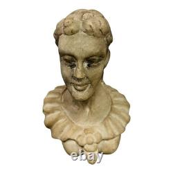 Ancienne statue / sculpture homme en pierre de marbre sculptée à la main