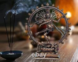 Ancienne statue sculpture idole Nataraja Shiva en polyrésine finition pour
