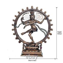 Ancienne statue sculpture idole Nataraja Shiva en polyrésine finition pour