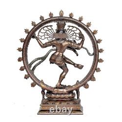 Ancienne statue sculpture idole Nataraja Shiva en polyrésine finition pour