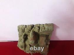 Ancienne statue sculpture murale panneau bois temple hindou Narasimha Swamy L