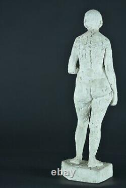 Ancienne statue sculpture plâtre d' atelier étude nu féminin debout Beaux arts