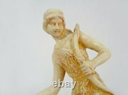 Ancienne statue sculpture plâtre patiné Diane Chasseresse Art Déco
