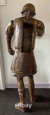 Ancienne statue sculpture religieuse en bois doré XVIIè saint église reliquaire