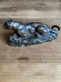 Ancienne statuette, Panthère en bronze par Antoine Louis BARYE