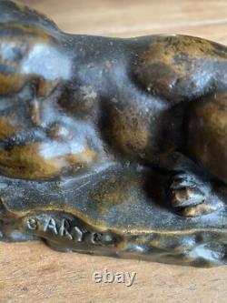 Ancienne statuette, Panthère en bronze par Antoine Louis BARYE