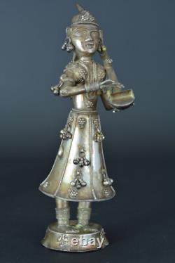 Ancienne statuette en Argent Personnage parade Ethnique Inde Asie Thailande