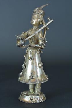 Ancienne statuette en Argent Personnage parade Ethnique Inde Asie Thailande