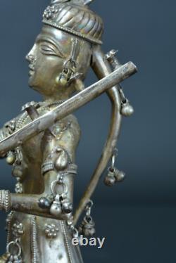 Ancienne statuette en Argent Personnage parade Ethnique Inde Asie Thailande
