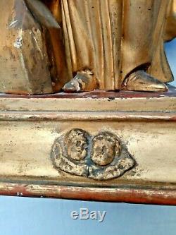 Ancienne statuette en bois doré. Probablement Saint Eloi. XVIII ème