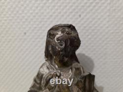 Ancienne statut en bois doré représentant la vierge à l'enfant XVIIe ou avant