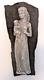 Ancienne Unique Sculpture Vierge A L'enfant En Pierre Fixée Sur Liège Marron