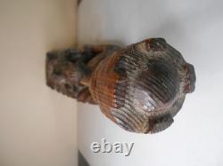 Ancienne vierge enfant bois sculpté style moyen age haute époque Auvergne 49 cm