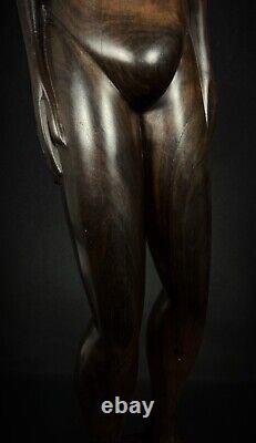 Ancienne vintage grande sculpture Malgache en bois de Palissandre fait main