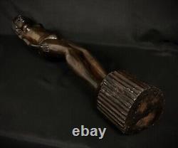 Ancienne vintage grande sculpture Malgache en bois de Palissandre fait main