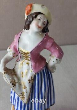 Anciennes figurines / statuettes / tulipiers, couple, polychrome