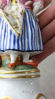 Anciennes figurines / statuettes / tulipiers, couple, polychrome