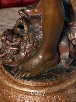 Anthonin Mercié. Bronze ancien Barbedienne.''David et Goliath'' 71 cm