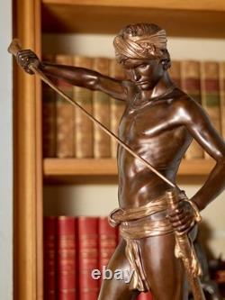 Anthonin Mercié. Bronze ancien Barbedienne.''David et Goliath'' 71 cm
