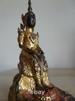 Antique Ancien Bronze Gilded BUDDHA BOUDDHA Rattanakosin Siam Thaïlande 19th C