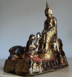 Antique Ancien Bronze Gilded BUDDHA BOUDDHA Rattanakosin Siam Thaïlande 19th C
