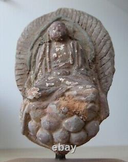 Antique Ancien Terracotta BUDDHA BOUDDHA Chinois Chine