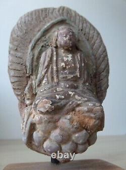 Antique Ancien Terracotta BUDDHA BOUDDHA Chinois Chine