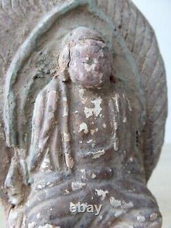 Antique Ancien Terracotta BUDDHA BOUDDHA Chinois Chine