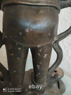 Antique Ancien chinois statue en bronze homme asiatique