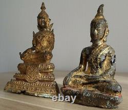 Antique Ancien gilded BUDDHA BOUDDHA doré Rattanakosin Siam Thaïlande 19th C