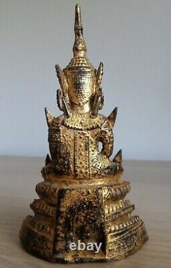 Antique Ancien gilded BUDDHA BOUDDHA doré Rattanakosin Siam Thaïlande 19th c