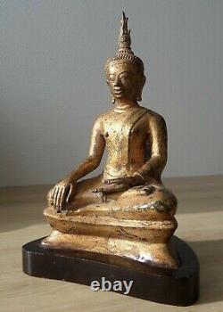 Antique ancien bronze BUDDHA BOUDDHA Maravijaya Siam Thaïlande 19e 19th