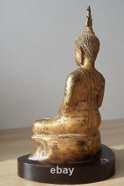 Antique ancien bronze BUDDHA BOUDDHA Maravijaya Siam Thaïlande 19e 19th
