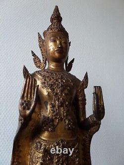 Antique ancien bronze Thai BUDDHA BOUDDHA Rattanakosin Siam Thaïlande