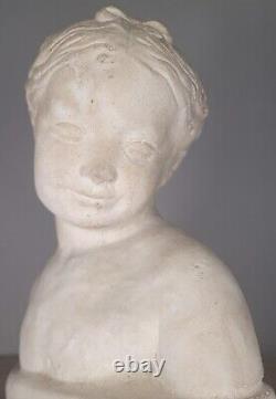 Antique ancien buste de femme en plâtre