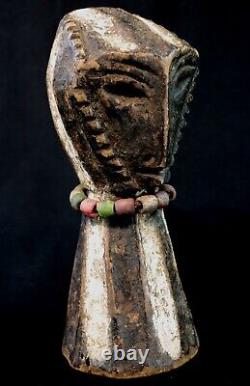 Art Africain Afrique Tribal Ancienne Statue Poteau en Bois Kela RDC 23 Cms