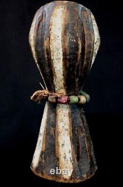Art Africain Afrique Tribal Ancienne Statue Poteau en Bois Kela RDC 23 Cms