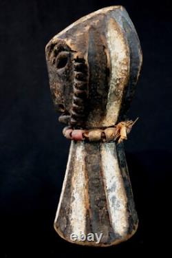 Art Africain Afrique Tribal Ancienne Statue Poteau en Bois Kela RDC 23 Cms