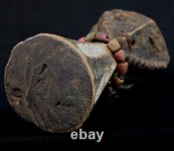 Art Africain Afrique Tribal Ancienne Statue Poteau en Bois Kela RDC 23 Cms